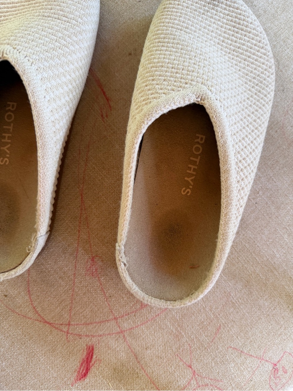 Rothy's Cream Waffle-Knit Clog Mules - Picture 2 of 6